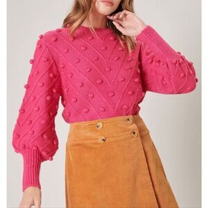Sugar + Lips shake your Pom Pom pink sweater M